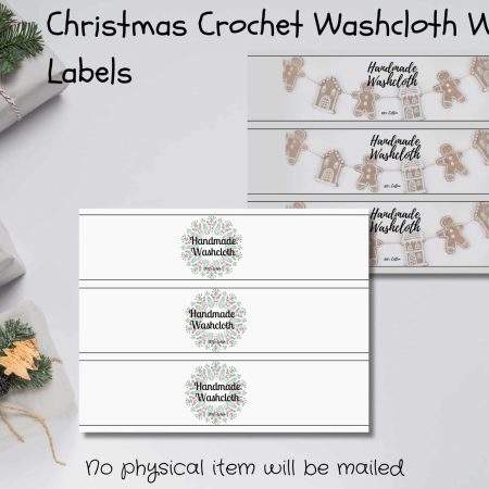 Christmas Printable crochet Washcloth wraps
