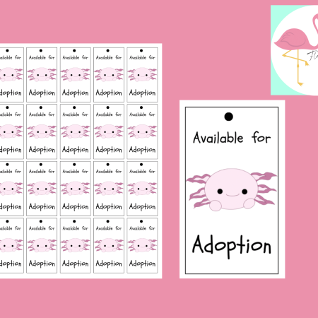 amigurumi axolotl adoption tag