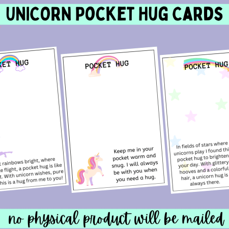 unicorn pocket hug cards